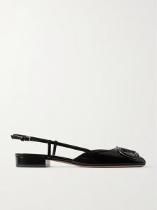 VLOGO patent-leather slingback flats VLOGO patent-leather slingback flats