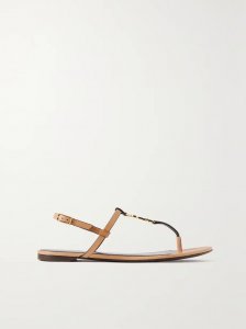 Cassandra logo-embellished leather slingback sandals Cassandra logo-embellished leather slingback sandals