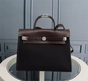 HERMES HANDBAG CANVAS black HERMES HANDBAG CANVAS black