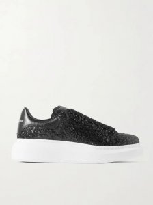 Glittered leather exaggerated-sole sneakers Glittered leather exaggerated-sole sneakers