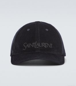 Saint LaurentLogo corduroy baseball cap