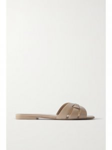 Tribute woven leather slides Tribute woven leather slides