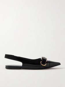 Voyou buckled leather slingback point-toe flats Voyou buckled leather slingback point-toe flats