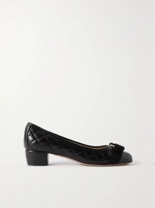 Vara Q bow-embellished quilted patent-leather pumps Vara Q bow-embellished quilted patent-leather pumps