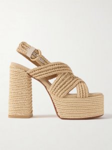 Fulvia 120 raffia platform sandals Fulvia 120 raffia platform sandals