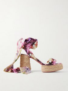 Mariza du Desert 95 floral-print satin espadrille platform sandals Mariza du Desert 95 floral-print satin espadrille platform sandals