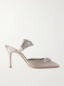 Lurum 90 crystal-embellished satin mules Lurum 90 crystal-embellished satin mules