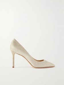 Romy glittered leather pumps Romy glittered leather pumps