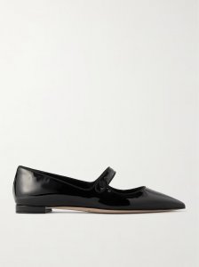 Campari grosgrain-trimmed patent-leather ballet flats Campari grosgrain-trimmed patent-leather ballet flats