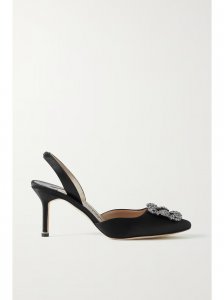 Hangisli 70 embellished satin slingback pumps