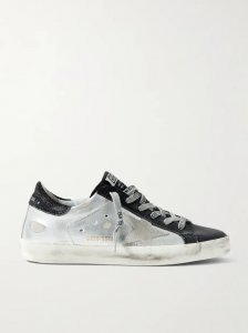 Superstar metallic distressed leather and suede sneakers Superstar metallic distressed leather and suede sneakers