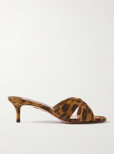 Divine 50 leopard-print suede mules Divine 50 leopard-print suede mules