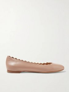 Lauren scalloped leather ballet flats Lauren scalloped leather ballet flats