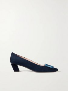 Belle Vivier embellished suede pumps Belle Vivier embellished suede pumps
