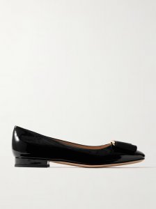 Audrey bow-embellished patent-leather ballet flats Audrey bow-embellished patent-leather ballet flats