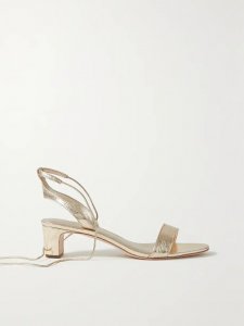 + NET SUSTAIN Jackie metallic crinkled-leather sandals + NET SUSTAIN Jackie metallic crinkled-leather sandals