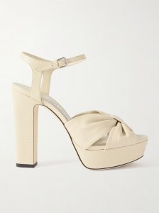 Heloise 120 bow-embellished lizard-effect leather platform sandals Heloise 120 bow-embellished lizard-effect leather platform sandals