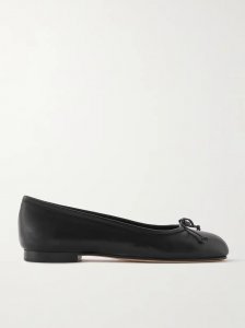 Veralli bow-detailed leather ballet flats Veralli bow-detailed leather ballet flats