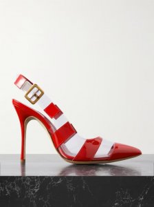Uxra 105 patent-leather and PVC slingback pumps Uxra 105 patent-leather and PVC slingback pumps