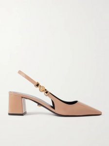 Embellished patent-leather slingback pumps Embellished patent-leather slingback pumps