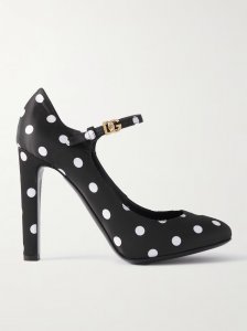 Bianca polka-dot satin pumps Bianca polka-dot satin pumps