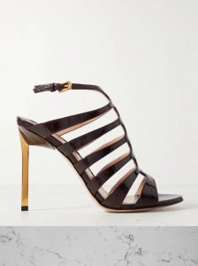Carine croc-effect patent-leather sandals Carine croc-effect patent-leather sandals
