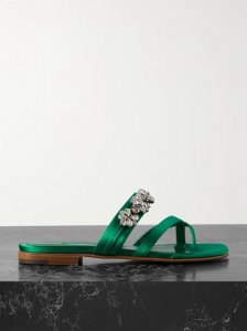 Perlusa crystal-embellished satin sandals Perlusa crystal-embellished satin sandals
