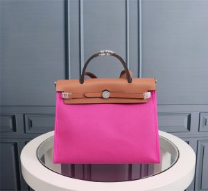 HERMES HANDBAG CANVAS pink HERMES HANDBAG CANVAS pink