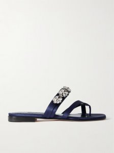 Perlusa crystal-embellished satin sandals Perlusa crystal-embellished satin sandals