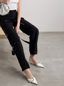 Voyou textured-leather slingback pumps Voyou textured-leather slingback pumps