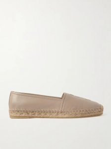 Logo-embossed leather espadrilles Logo-embossed leather espadrilles