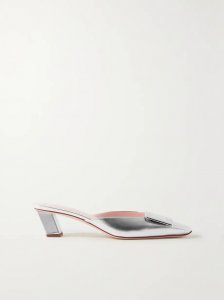 Belle Vivier metallic leather mules Belle Vivier metallic leather mules