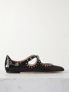 Embellished studded leather ballet flats Embellished studded leather ballet flats