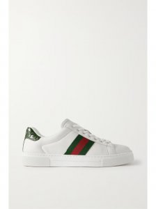 Ace webbing-trimmed leather sneakers Ace webbing-trimmed leather sneakers