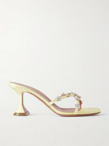 Lily crystal-embellished satin mules Lily crystal-embellished satin mules
