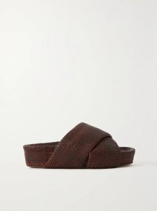 + NET SUSTAIN woven leather platform slides + NET SUSTAIN woven leather platform slides