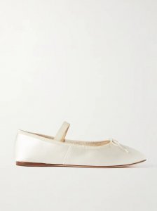 + NET SUSTAIN Leonie grosgrain-trimmed satin ballet flats + NET SUSTAIN Leonie grosgrain-trimmed satin ballet flats