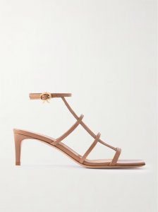 55 glossed-leather sandals 55 glossed-leather sandals