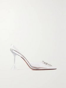 Begum crystal-embellished PVC slingback pumps Begum crystal-embellished PVC slingback pumps