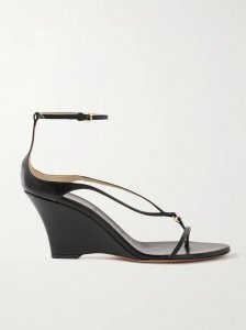 Marion embellished leather wedge sandals Marion embellished leather wedge sandals