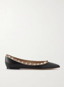Rockstud leather point-toe flats Rockstud leather point-toe flats