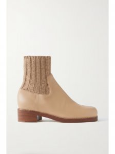 Hobbes ribbed cashmere-trimmed leather Chelsea boots Hobbes ribbed cashmere-trimmed leather Chelsea boots