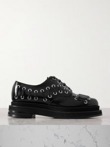 Embellished leather platform brogues Embellished leather platform brogues