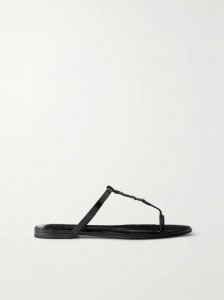 Cassandra logo-embellished patent-leather sandals Cassandra logo-embellished patent-leather sandals