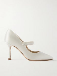 Campari Bridal 90 grosgrain-trimmed satin Mary Jane pumps Campari Bridal 90 grosgrain-trimmed satin Mary Jane pumps