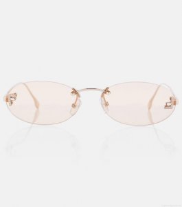 FendiFendi First Crystal oval sunglasses