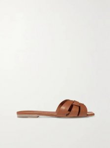 Tribute woven leather slides Tribute woven leather slides