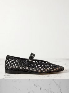 Woven leather Mary Jane ballet flats Woven leather Mary Jane ballet flats