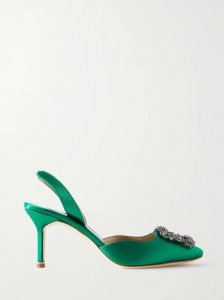 Hangisli 70 embellished satin slingback pumps Hangisli 70 embellished satin slingback pumps