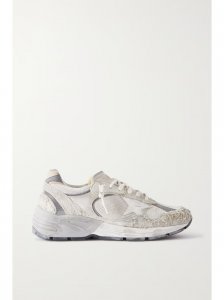 Dad-Star distressed leather-trimmed mesh and suede sneakers Dad-Star distressed leather-trimmed mesh and suede sneakers